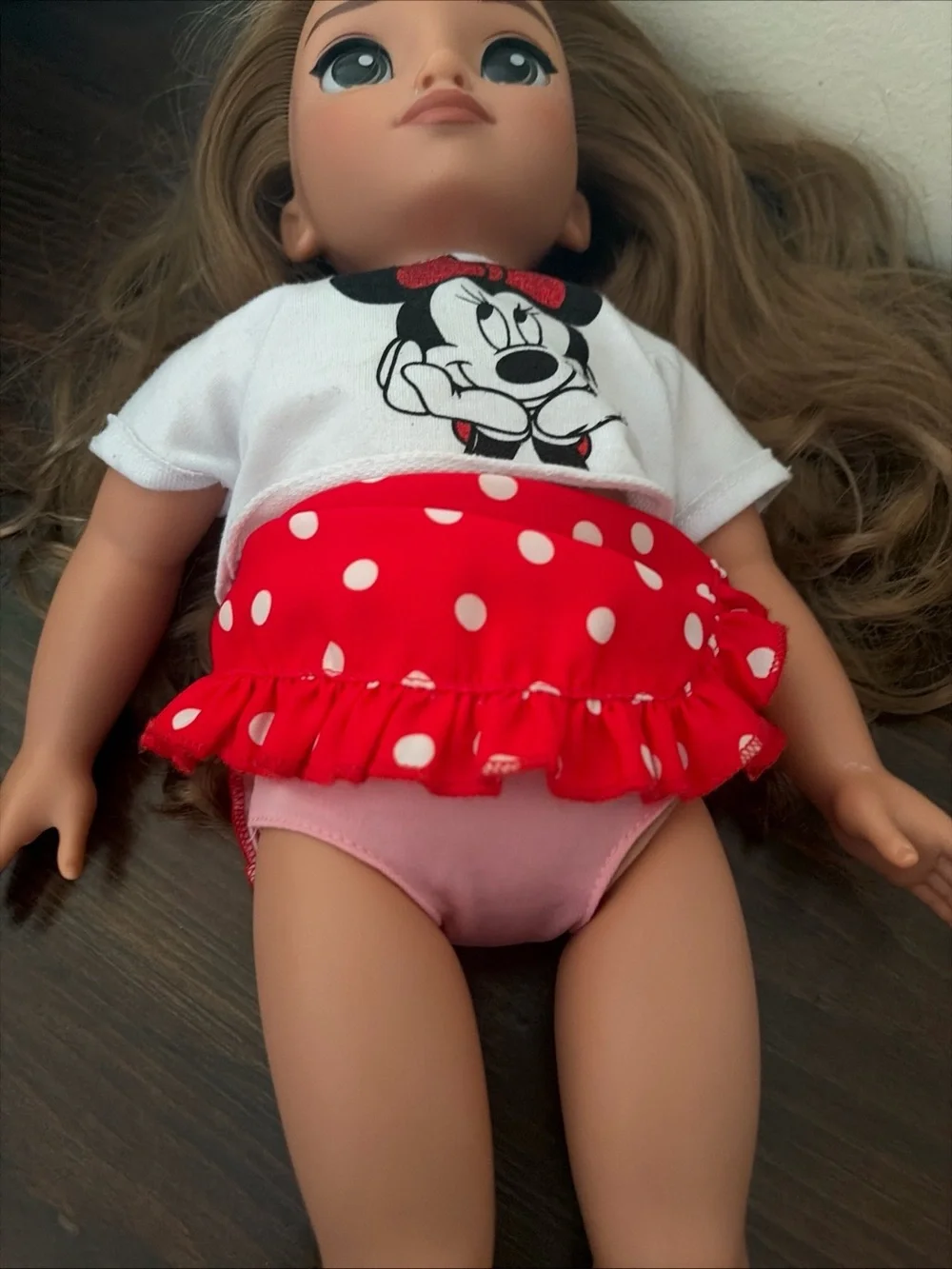 Disney ily Doll Outfit Red White Minnie Polka Dot Skirt